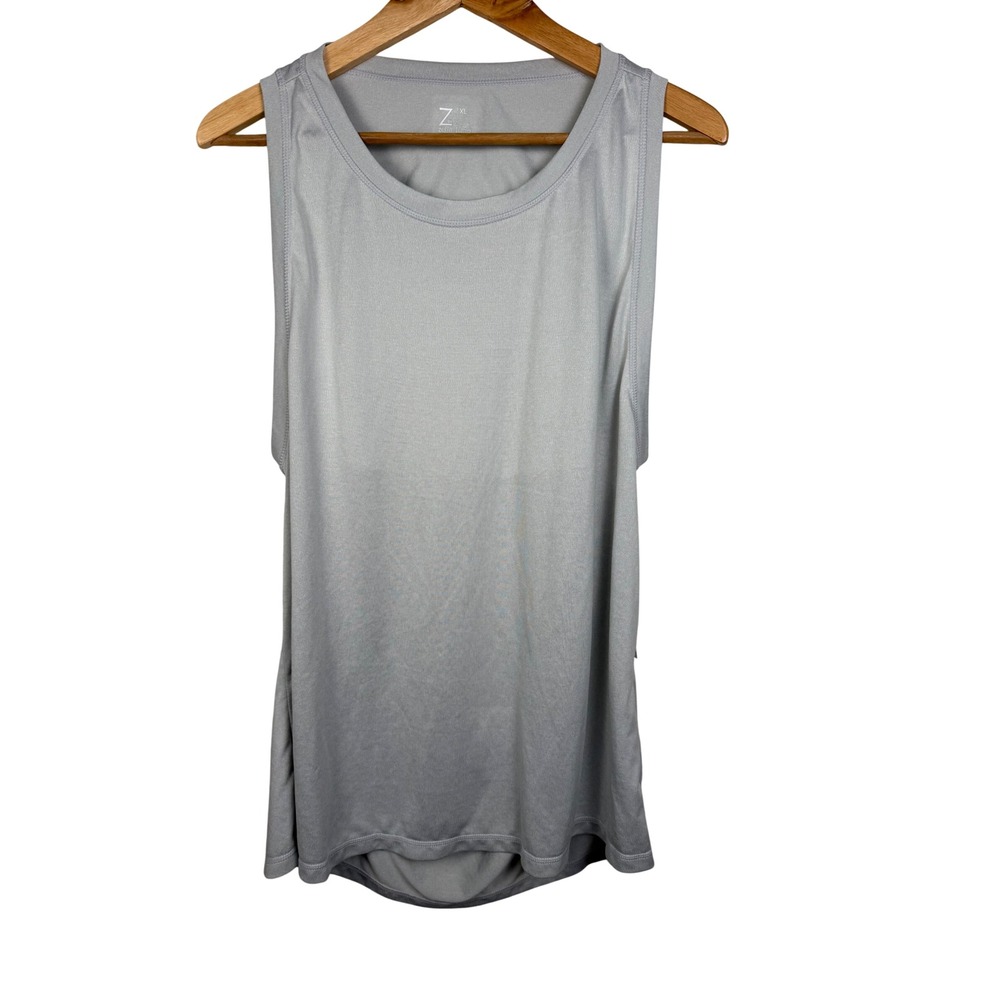 Z by Zella Tank Top Women‎ XL Gray Open Back Mesh Performance Activewear